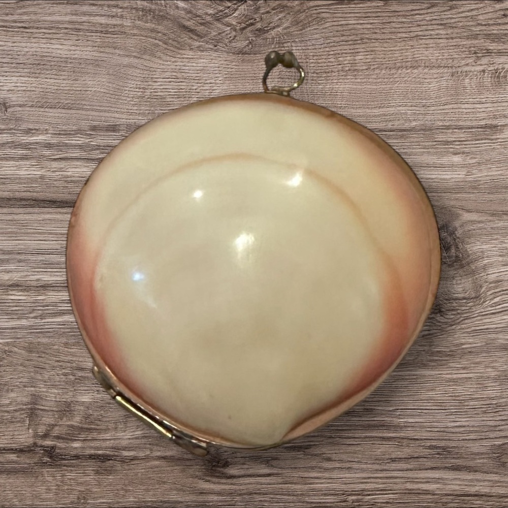 Vintage Seashell Coin Purse Trinket Jewelry Box.
